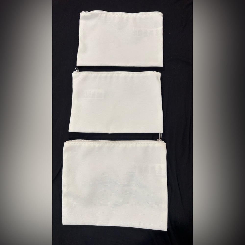 Canvas Zipper Bag Trio – Perfect for Makeup & Crafts”